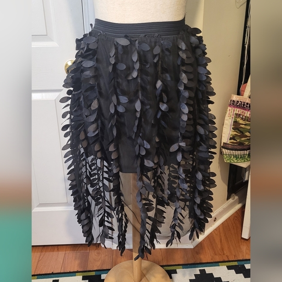 SHEIN Dresses & Skirts - Fun and Flirty Black Petals Embellished Festival Skirt